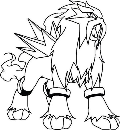 Entei en Pokémon para colorear, imprimir e dibujar –ColoringOnly.Com