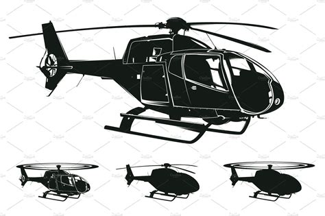 vector helicopter silhouettes | Silhouette vector, Graphic illustration, Vector