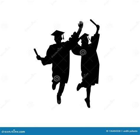 Free Vectors Happy Graduate Silhouette Jumping In The Air Vector Pack | Images and Photos finder