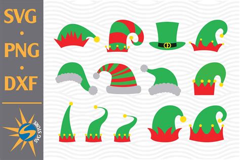 Elf Hat SVG, PNG, DXF Digital Files Include - So Fontsy