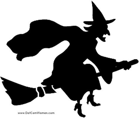 'Witch on Broom' Pattern - Free Pumpkin Carving Patterns - Dot Com Women