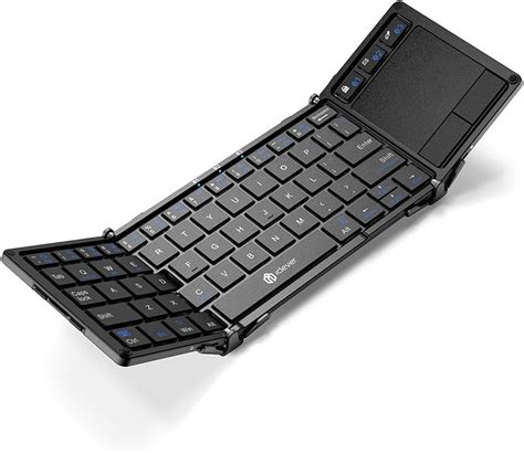 iClever Portable Tri-folding Bluetooth keyboard with Touchpad, (Snyc Up to 3 Devices), Ultra ...