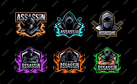 Premium Vector | Assassin logo mascot collection template design