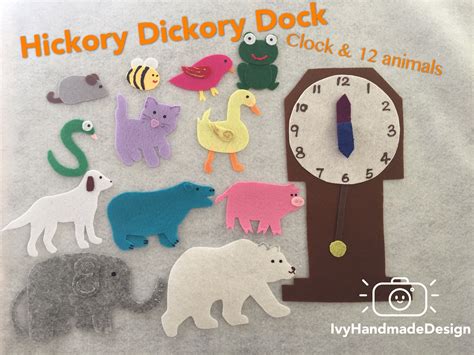 Hickory Dickory Dock Felt set/Preschool Activities/Flannel | Etsy