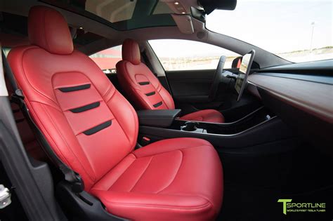 Tesla Model 3 Red Leather Interior by T Sportline Looks like a Murder ...