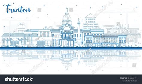 Outline Trenton New Jersey City Skyline Stock Vector (Royalty Free ...