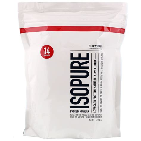 Isopure, Low Carb Protein Powder, Strawberry, 1 lb (454 g) - iHerb