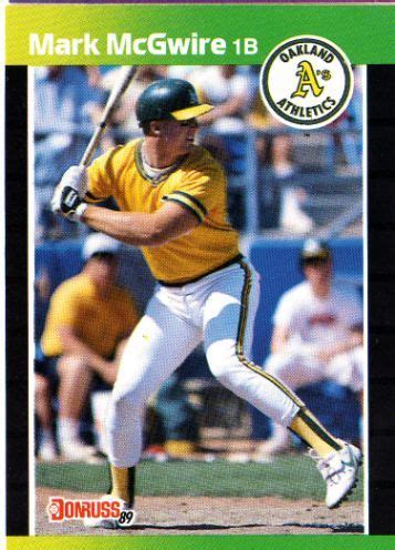 mark mcgwire rookie card | ... ATHLETICS - Mark McGwire #95 DONRUSS ...