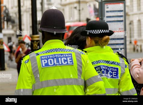 London, England, UK - 27 June 2023: Two police officers of the ...