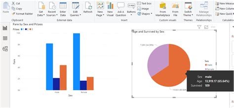 Creating a visualization in Power BI Report View