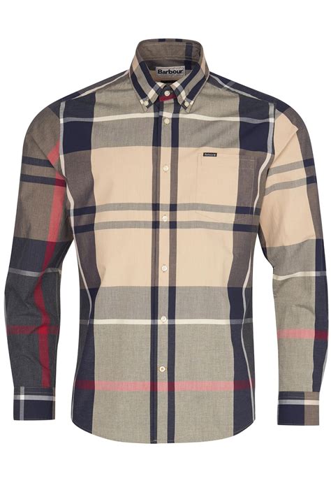 Barbour Harris Long Sleeved Shirt Stone MSH5071 | Michael Stewart