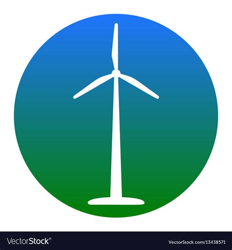 Wind turbine logo or sign white icon in Royalty Free Vector