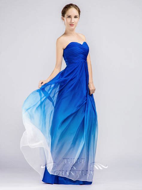 Blue Ombre Strapless Sweetheart Long Bridesmaid Dresses 3 | Royal blue bridesmaid dresses, Long ...