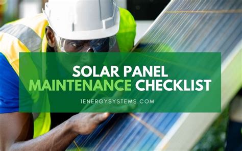 Solar Panel Maintenance Checklist