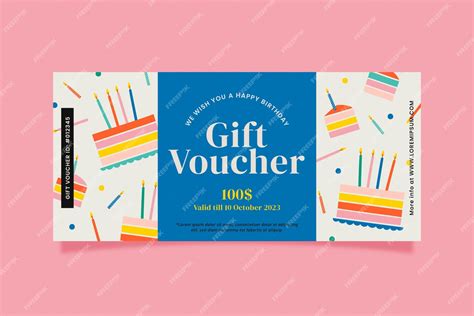 Premium Vector | Hand drawn birthday gift voucher design