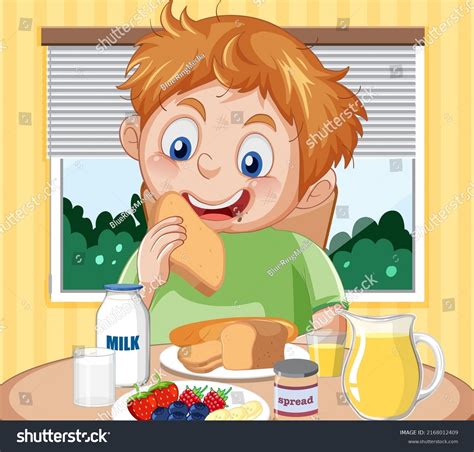 Child Eating Breakfast Clipart Etsy