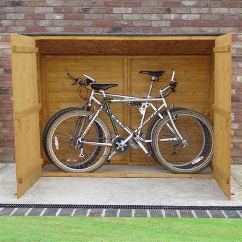 Pent Wooden Garden Bike Storage Shed (6ft x 2ft) - Cannock Gates