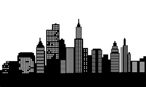 Modern City Silhouette Skyscrapers Graphic by DEEMKA STUDIO · Creative Fabrica