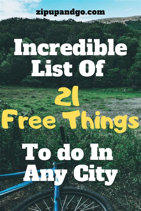 List Of 21 Free Things To Do In Any City! - Zip Up And Go! | Free things to do, Free things ...