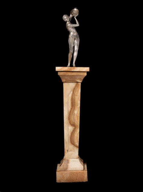 Bonhams : Joe Descomps (attributed) A Large and Unrecorded Art Deco Silvered Bronze Study of an ...