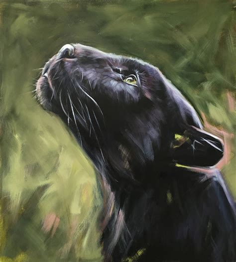 Black panther painting by American wildlife artist Aimée Rolin Hoover / aimeehoover.com #panther ...