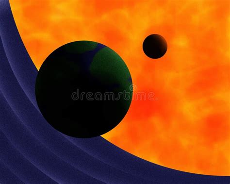 Earth Moon Sun Painting stock illustration. Illustration of moon - 51914716