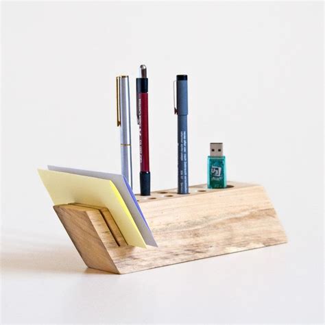 desk organizer handmade from salvaged wood by less & more | Wood pen holder, Wood pens, Desk ...