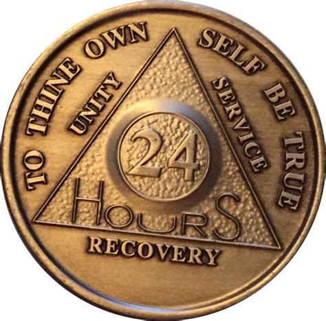 24 Hours AA Medallion Bronze Alcoholics Anonymous Sobriety Chip Coin – RecoveryChip