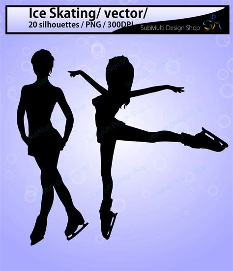 Ice Skating Silhouette/ Ice Skating / Ice Skating Clipart / - Etsy