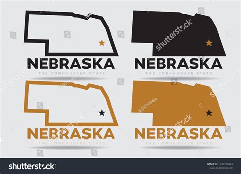 Nebraska State Map Nickname Cornhusker State Stock Vector (Royalty Free ...