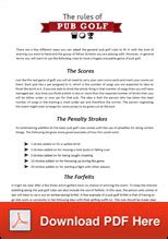 Pub Golf rules - Learn how to play Pub Golf and print off the rules