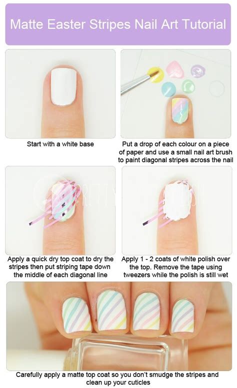 Nail Art Tutorial | Nail art stripes, Striped nails, Stripe nail art ...