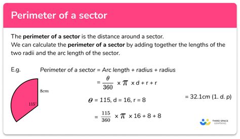 Perimeter Of A Sector - GCSE Maths - Steps, Examples & Worksheet