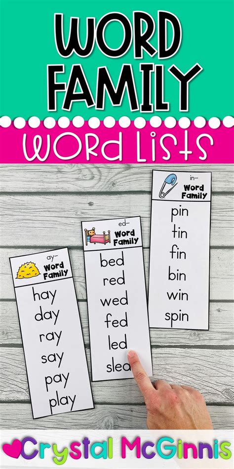 28 Word Family Lists for Reading | Kindergarten Creations