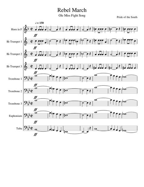 Forward Rebels (Ole Miss Fight Song) Sheet music for Trombone ...