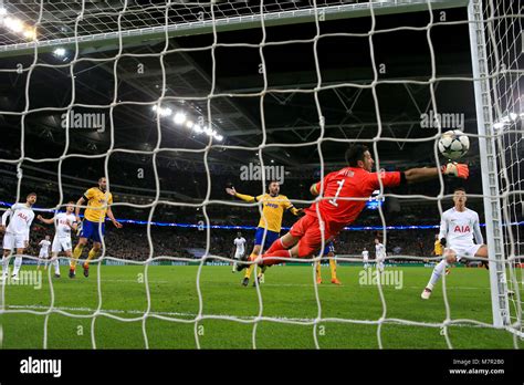 Juventus goalkeeper Gianluigi Buffon makes a save Stock Photo - Alamy