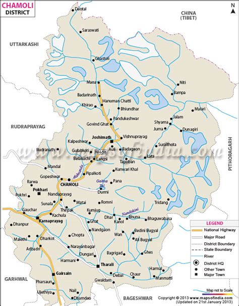 Map Of Chamoli Uttarakhand - Connie Celestina