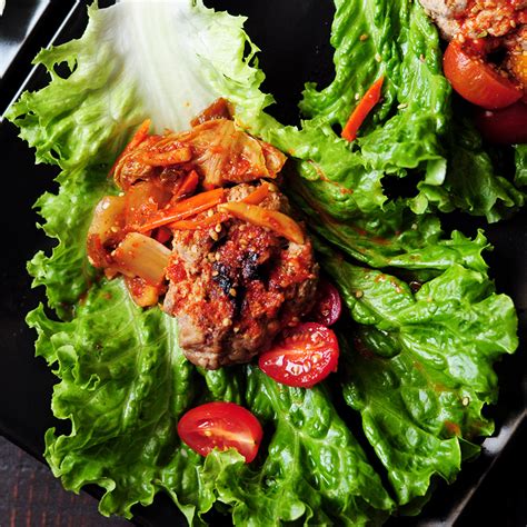 Foodista | Recipes, Cooking Tips, and Food News | Korean Beef Lettuce Wraps