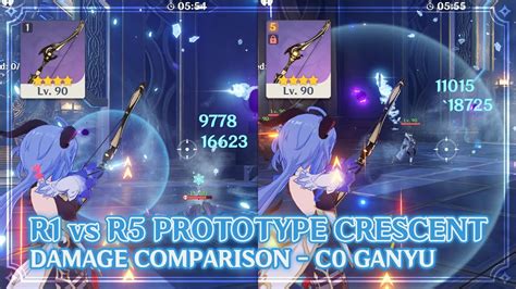 R1 vs R5 Prototype Crescent Damage Comparison on C0 Ganyu | Genshin ...