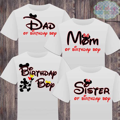 Matching Disney Family Birthday Boy Tshirts - Mickey Minnie Mouse ...