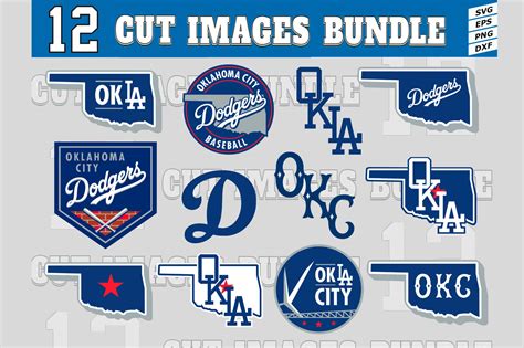 12 Styles PCL (Pacific Coast League) Oklahoma City Dodgers Svg ...