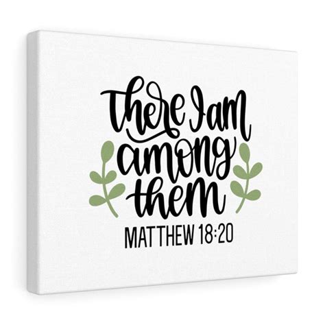 Scripture Walls Among Them Matthew 18:20 Bible Verse Canvas Christian Wall Art Ready to Hang ...