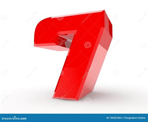 3d Red Number 7 Isolated on White Background 3d Rendering Stock ...