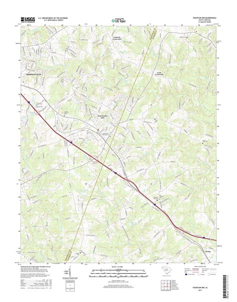 MyTopo Fountain Inn, South Carolina USGS Quad Topo Map