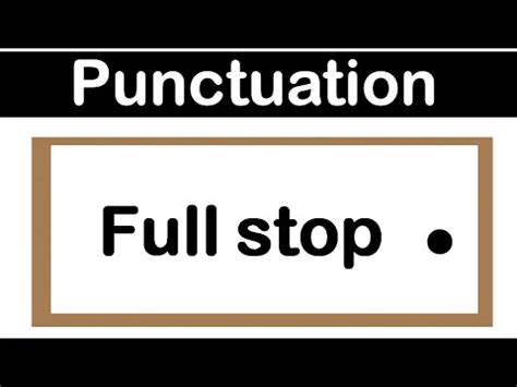 FULL STOP | How to use punctuation correctly - YouTube