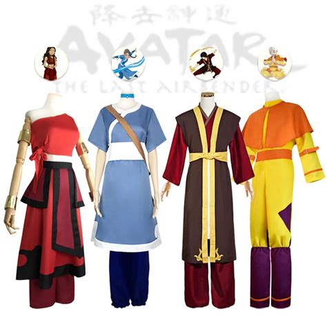 Avatar The Last Airbender Aang Prince Zuko Katara Sokka Cosplay Costume Anime Custom Made ...