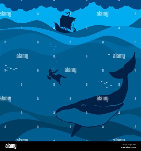 A Biblical story about Jonah and the whale that swallowed him Stock Vector Image & Art - Alamy