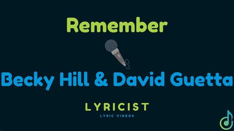 Remember | Lyrics | Lyricist - YouTube