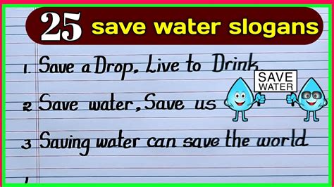 Water Quotes And Save Water Slogans