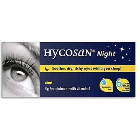 Hycosan Night Eye Ointment Soothes Dry Itchy Eyes Sleep Preservative ...